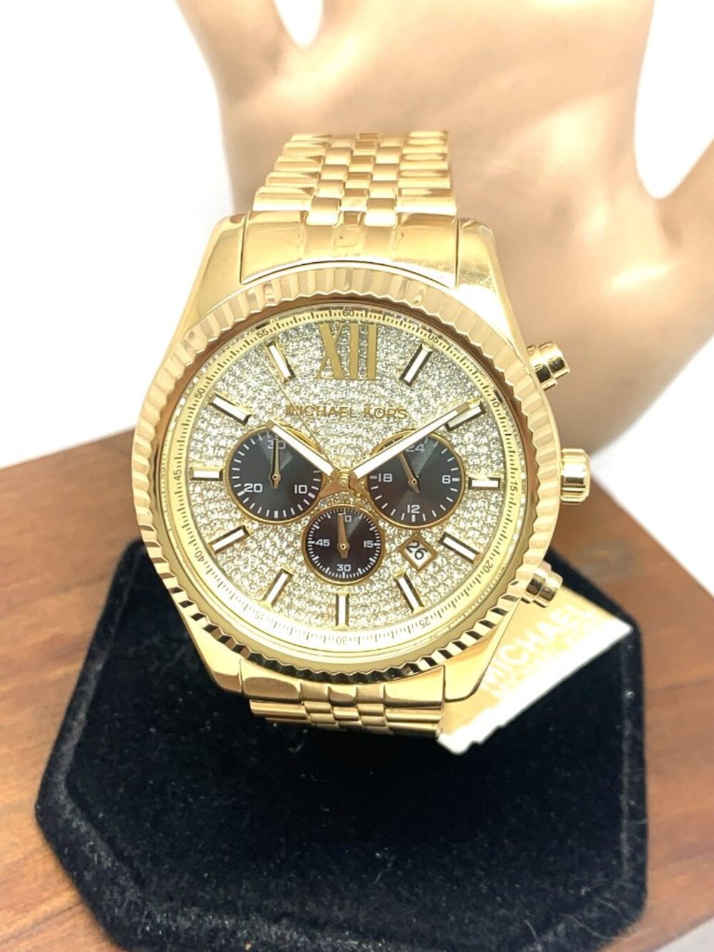 Michael Kors Men's Watch MK8494 Quartz Chronograph Gemmed Gold Stainless Steel